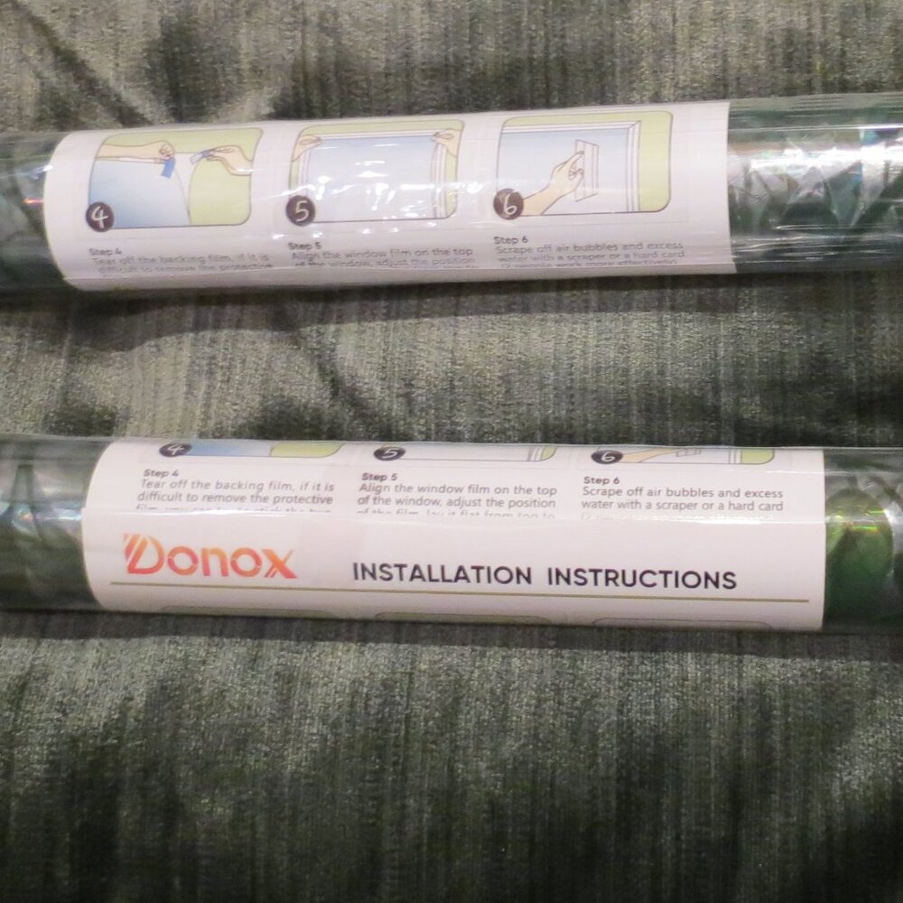 Donox 2 NEW rolls Clear w/ Green leaf vines window Privacy Film